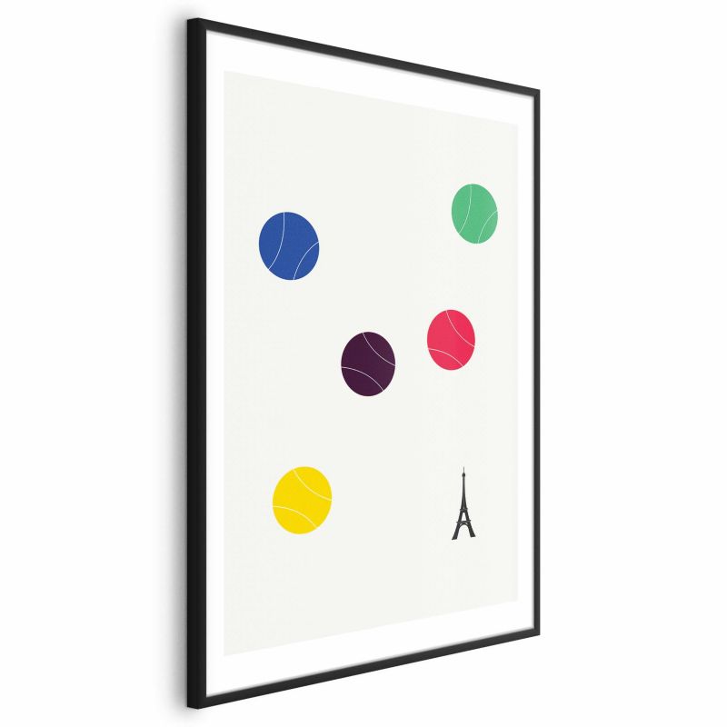 Plakat Artgeist Wieża Eiffla i tenis 60x90 cm z ramą czarną 1 szt