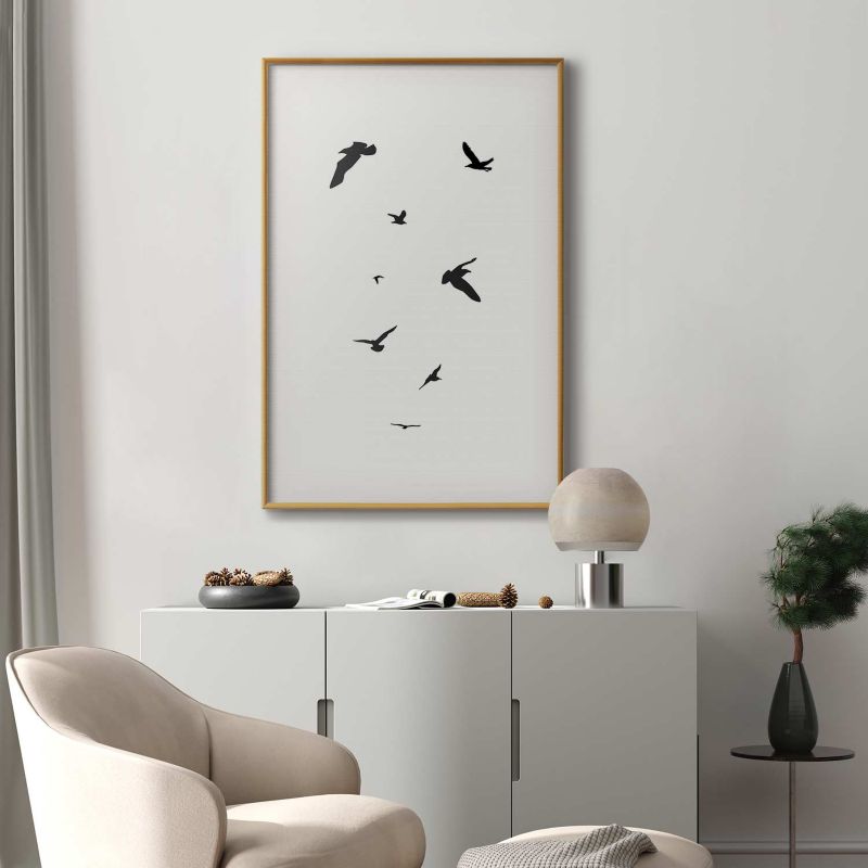 Plakat Artgeist Wieczorny lot 60x90 cm z ramą złotą 1 szt
