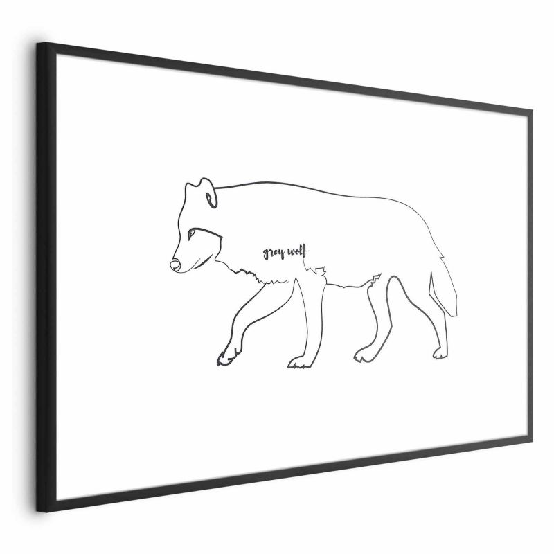 Plakat Artgeist Wilk 60x40 cm z ramą czarną 1 szt