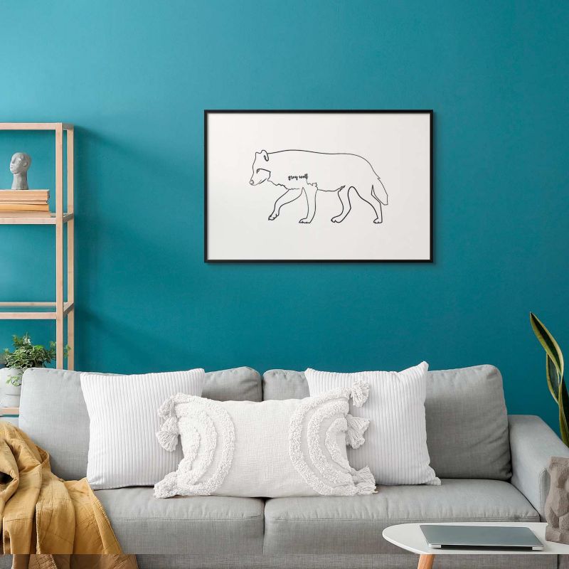 Plakat Artgeist Wilk 60x40 cm z ramą czarną 1 szt