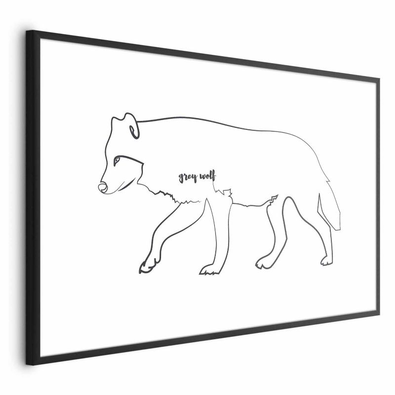 Plakat Artgeist Wilk 90x60 cm z ramą czarną 1 szt