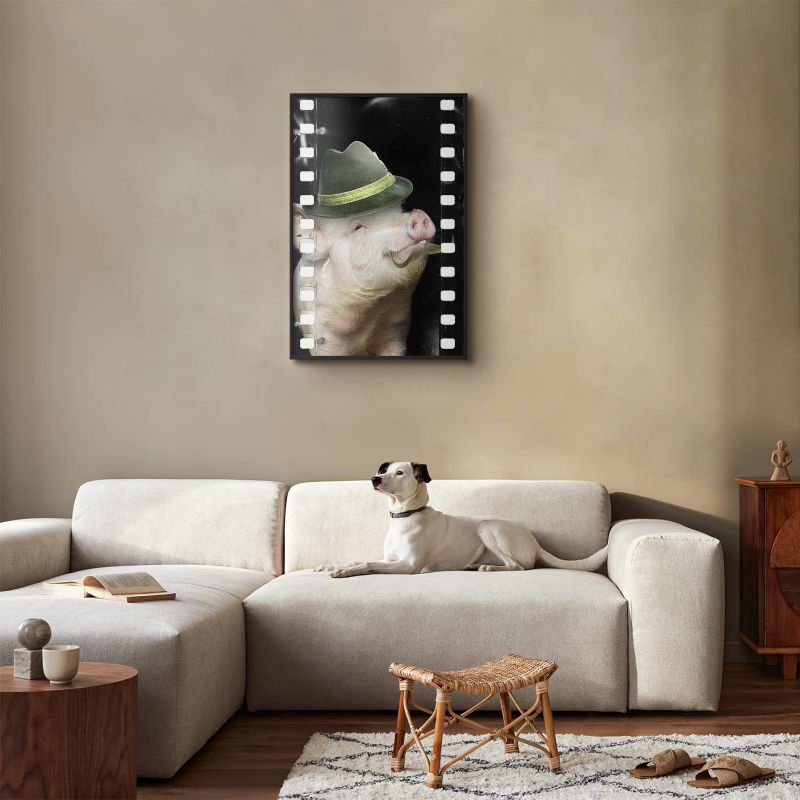 Plakat Artgeist Świnia z wąsami 60x90 cm z ramą czarną 1 szt