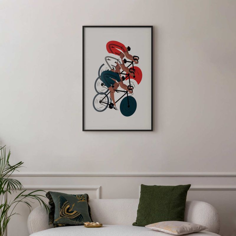 Plakat Artgeist Wyścig kolarski 21x30 cm z ramą czarną 1 szt