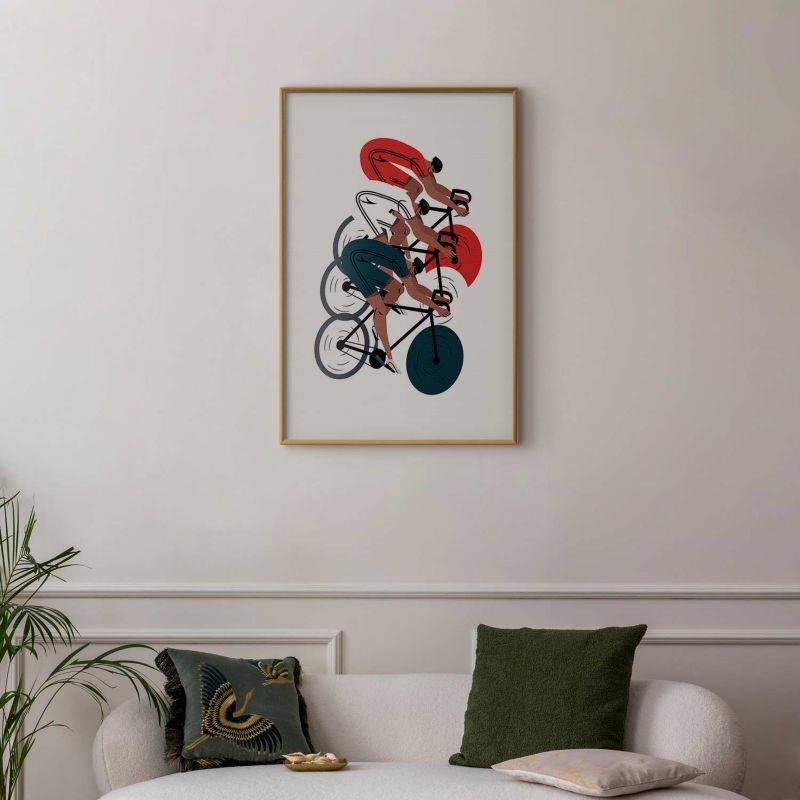 Plakat Artgeist Wyścig kolarski 29,7x42 cm z ramą złotą 1 szt