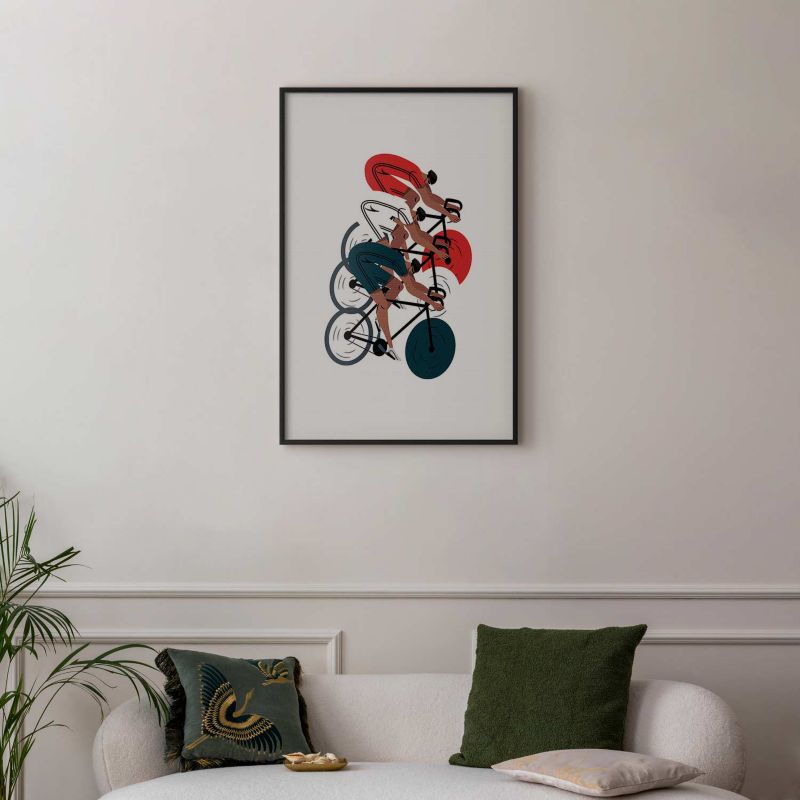 Plakat Artgeist Wyścig kolarski 40x60 cm z ramą czarną 1 szt