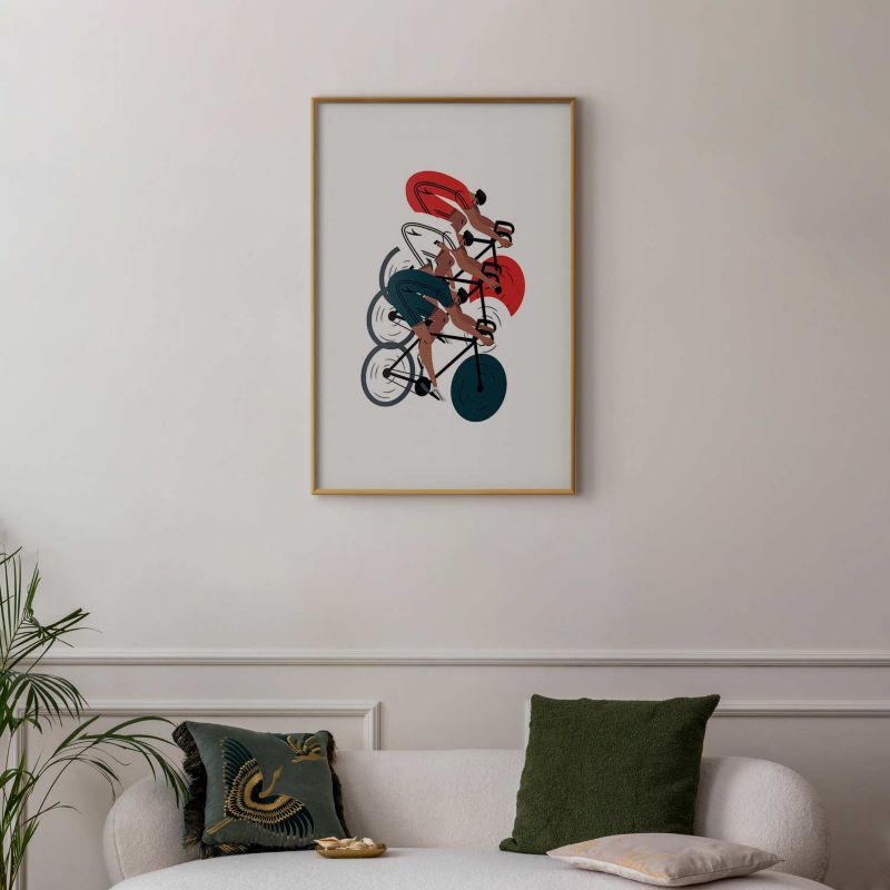 Plakat Artgeist Wyścig kolarski 60x90 cm z ramą złotą 1 szt