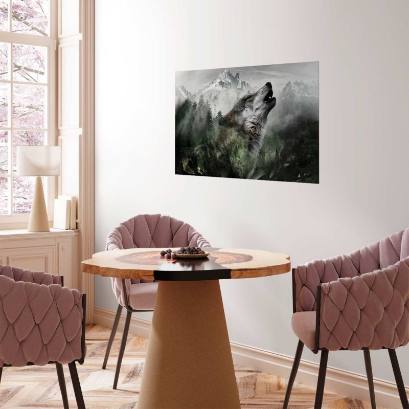 Plakat Artgeist Wyjący wilk 30x21 cm bez ramy 1 szt