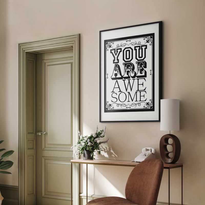 Plakat Artgeist You are awesome 21x30 cm z ramą czarną 1 szt