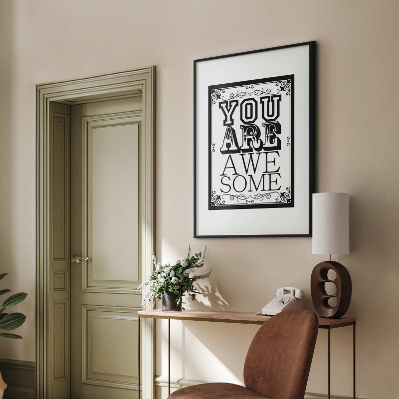Plakat Artgeist You are awesome 40x60 cm z ramą czarną 1 szt