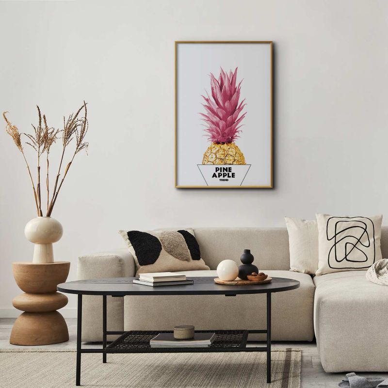 Plakat Artgeist Złoty ananas 29,7x42 cm z ramą złotą 1 szt