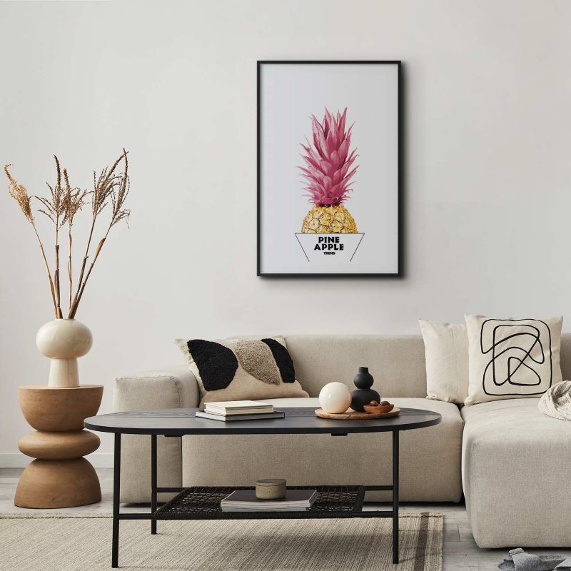 Plakat Artgeist Złoty ananas 60x90 cm z ramą czarną 1 szt