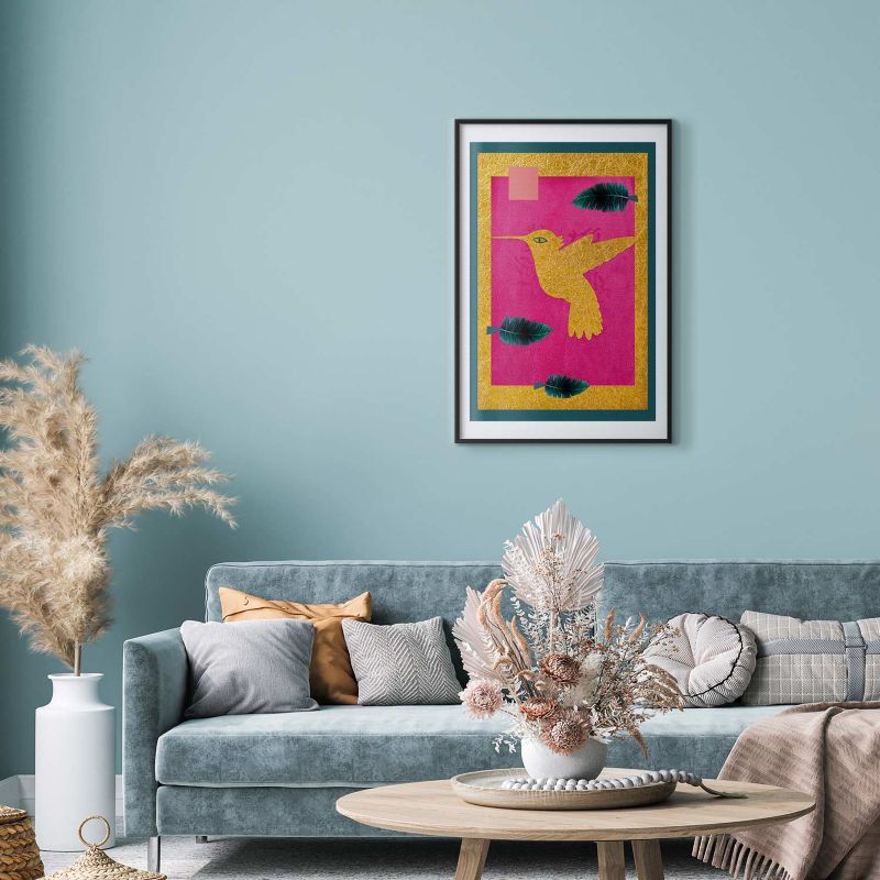 Plakat Artgeist Złoty koliber 29,7x42 cm z ramą czarną 1 szt