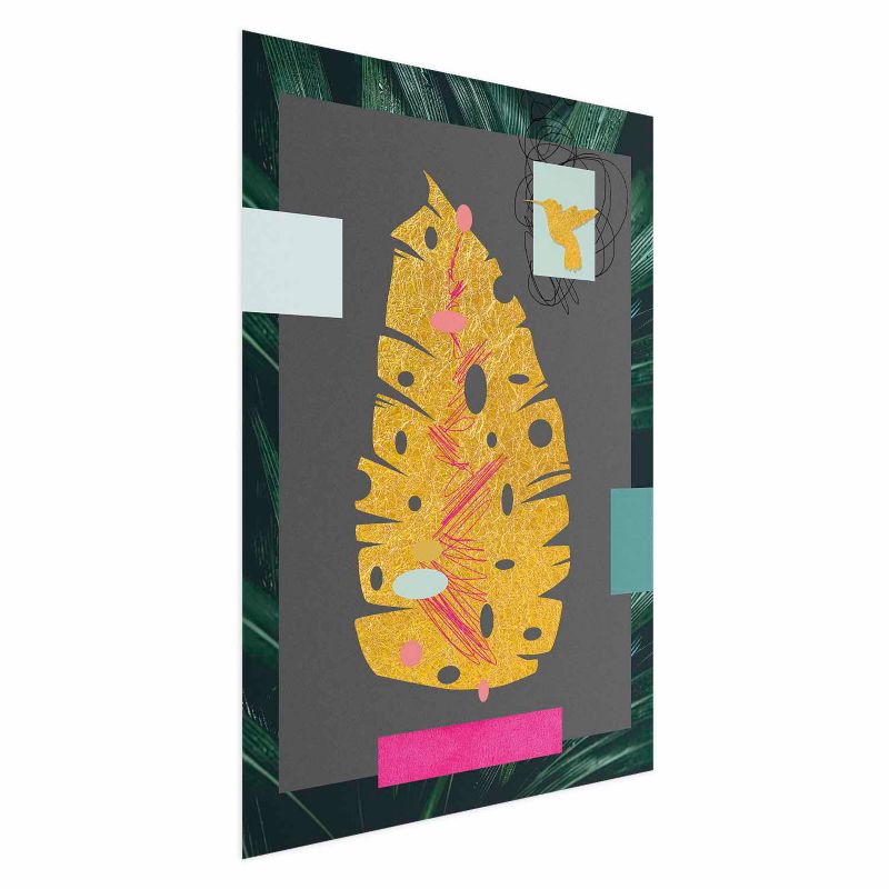 Plakat Artgeist Złoty liść 40x60 cm bez ramy 1 szt