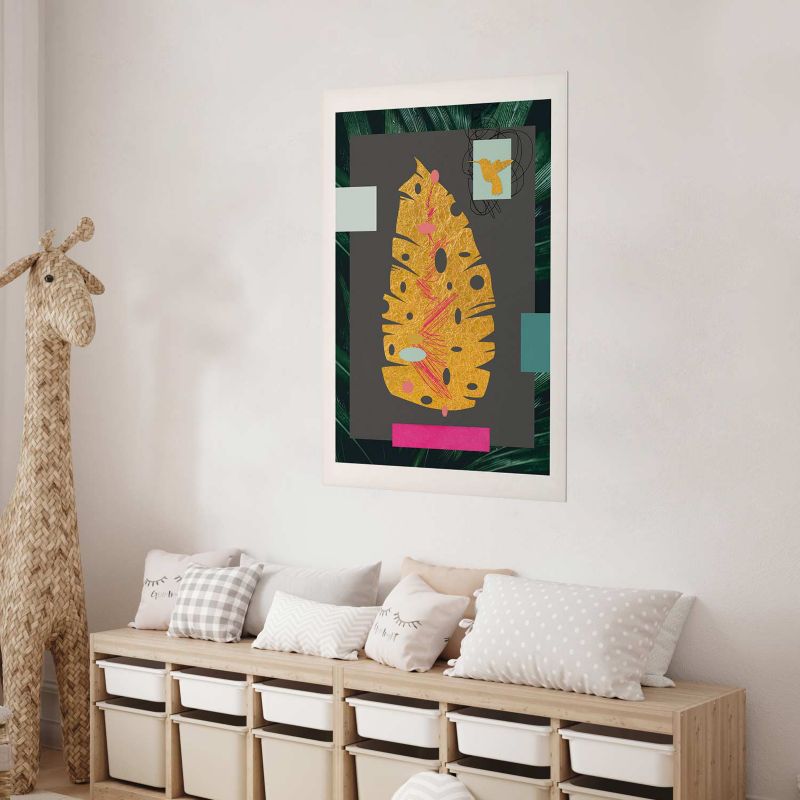Plakat Artgeist Złoty liść 40x60 cm bez ramy 1 szt