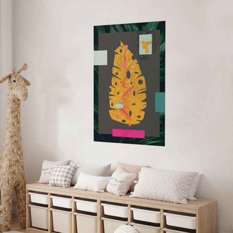 Plakat Artgeist Złoty liść 60x90 cm bez ramy 1 szt