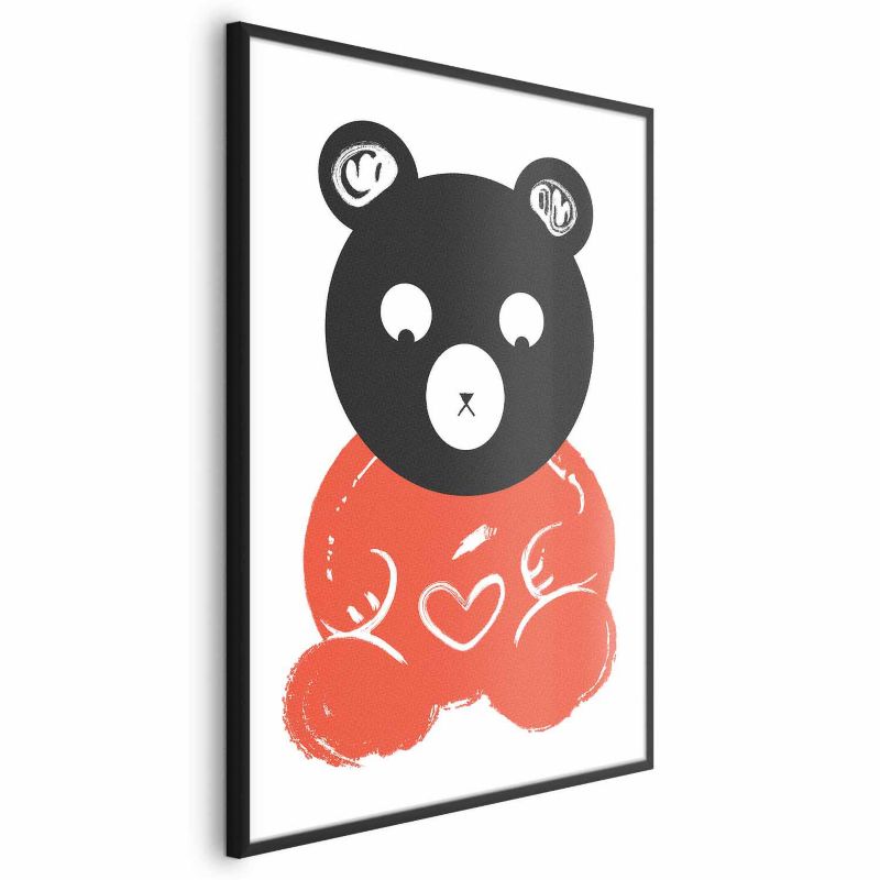 Plakat Artgeist Zamyślony miś 40x60 cm z ramą czarną 1 szt