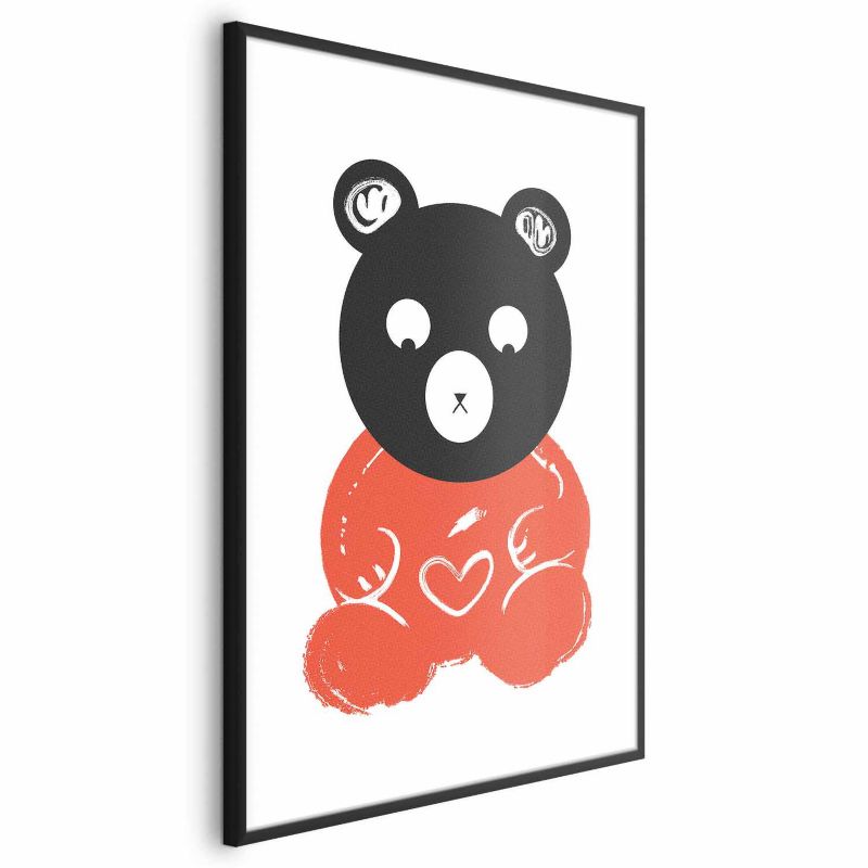 Plakat Artgeist Zamyślony miś 60x90 cm z ramą czarną 1 szt