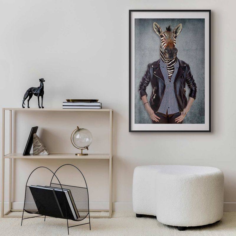 Plakat Artgeist Zebra Ewa 29,7x42 cm z ramą czarną 1 szt