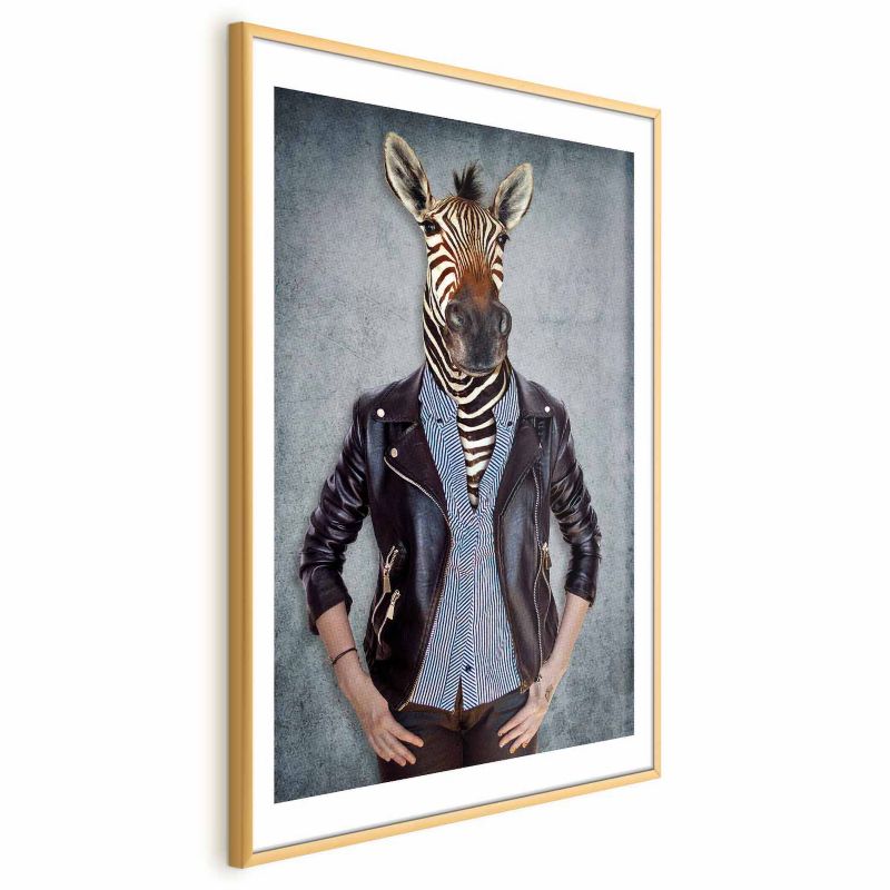 Plakat Artgeist Zebra Ewa 29,7x42 cm z ramą złotą 1 szt
