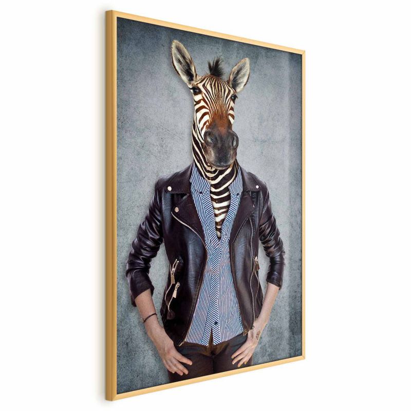 Plakat Artgeist Zebra Ewa 60x90 cm z ramą złotą 1 szt