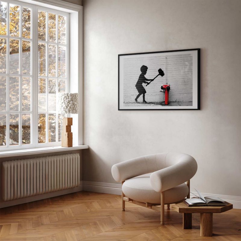 Plakat Artgeist Zniszczyć hydrant 30x21 cm z ramą czarną 1 szt