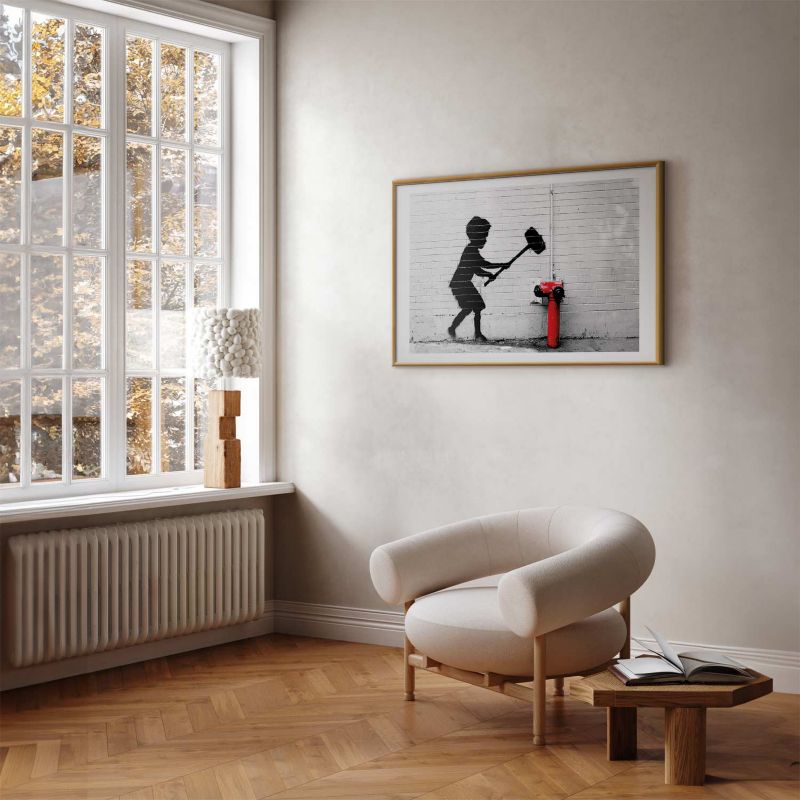 Plakat Artgeist Zniszczyć hydrant 90x60 cm z ramą złotą 1 szt