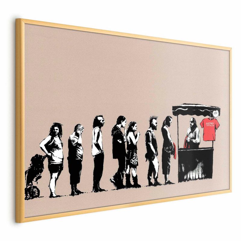 Plakat Artgeist Zniszczyć kapitalizm 90x60 cm z ramą złotą 1 szt