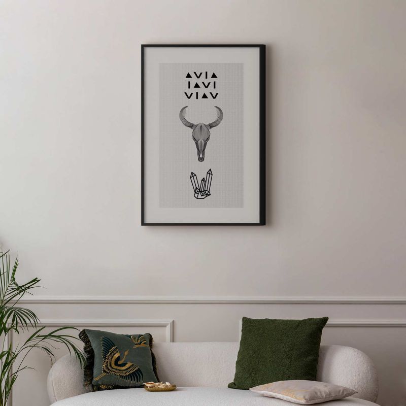 Plakat Artgeist Zwierzęca czaszka 21x30 cm z ramą czarną 1 szt