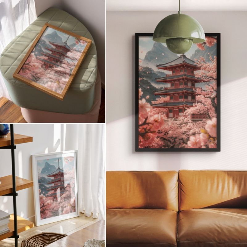 Plakat canvas Wallfluent Format A3 Piękno Japonii Artysta Elena Rossi 1 szt.