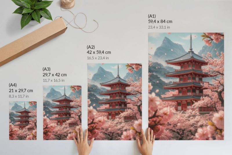 Plakat canvas Wallfluent Format A3 Piękno Japonii Artysta Elena Rossi 1 szt.