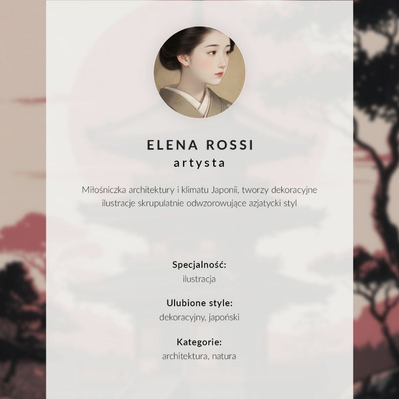 Plakat canvas Wallfluent Format A3 Piękno Japonii Artysta Elena Rossi 1 szt.