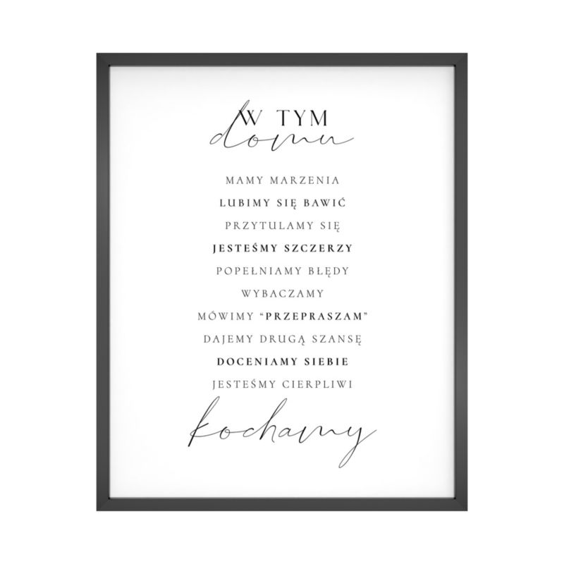 Plakat w ramie 40 x 50 cm kochamy
