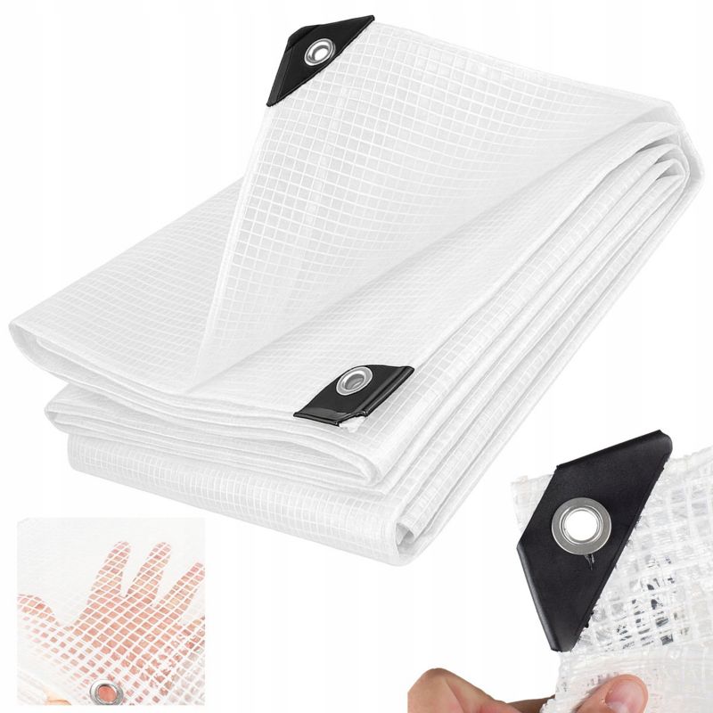 Plandeka zbrojona Bradas 4x5m 100g/m² gruba wodoodporna mrozoodporna przezroczysta 1 szt.