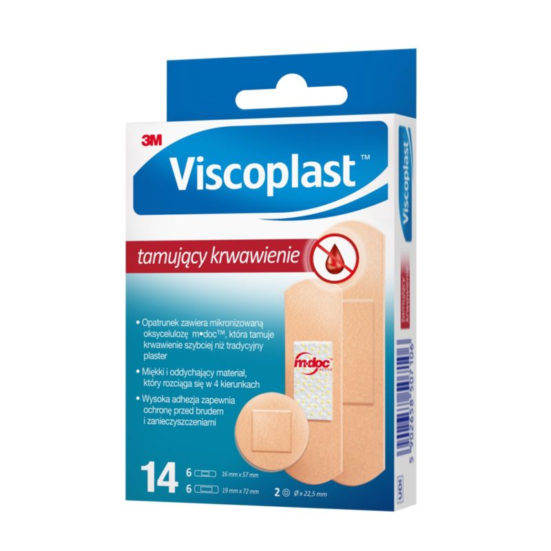 Plastry Viscoplast™ tamujące krwawienie, 3 rozmiary, 14 szt. w pudełku, 14 pudełek w zestawie