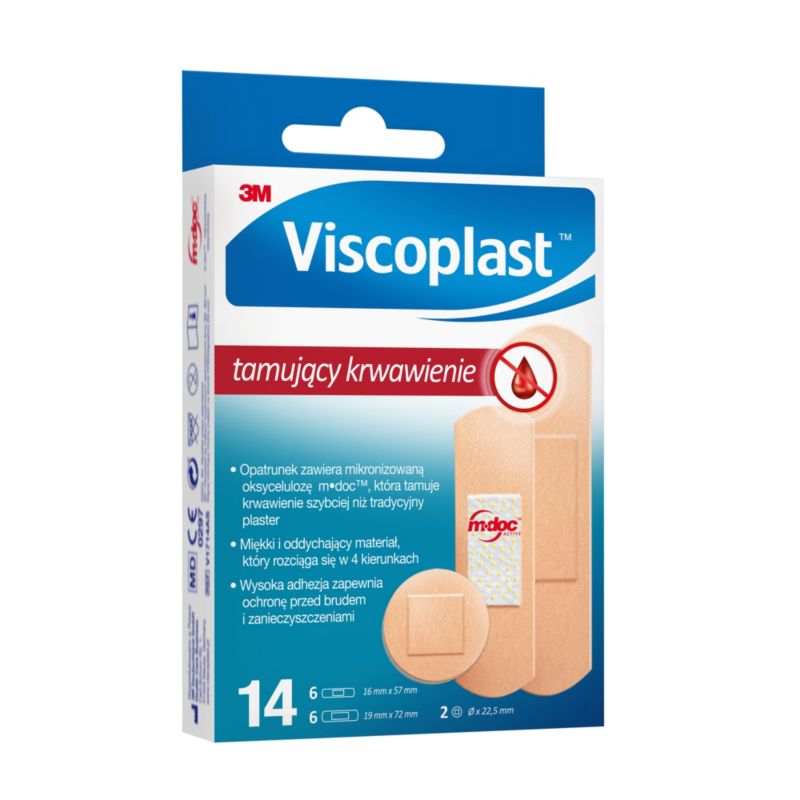 Plastry Viscoplast™ tamujące krwawienie, 3 rozmiary, 14 szt. w pudełku, 14 pudełek w zestawie
