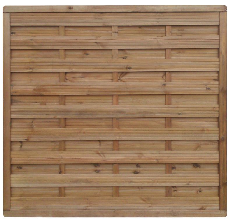 Płot drewniany Klikstrom 180 x 180 cm brązowy rama 40 x 60 mm