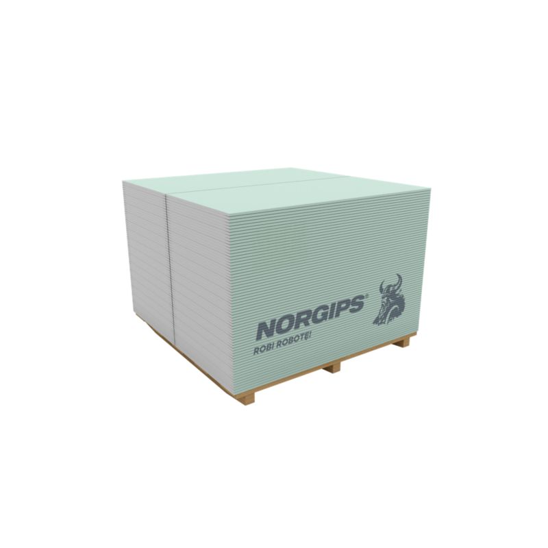 Płyta gipsowo-kartonowa impregnowana 1200 x 600 x 12,5 mm GKBI typ H2 Norgips