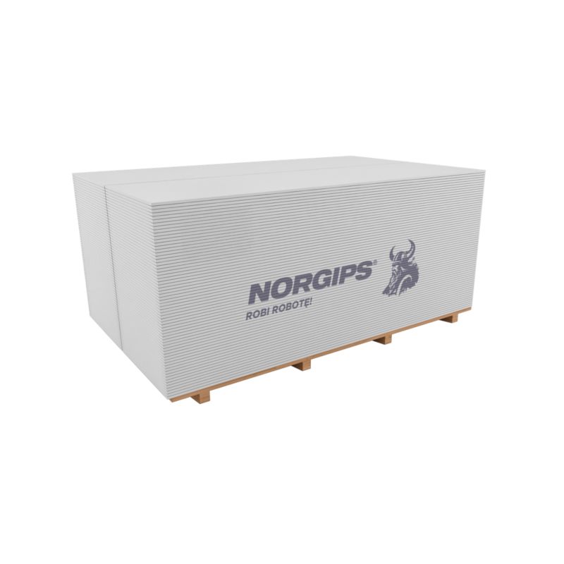 Płyta gipsowo-kartonowa zwykła 1200 x 600 x 12,5 mm GKB typ A Norgips