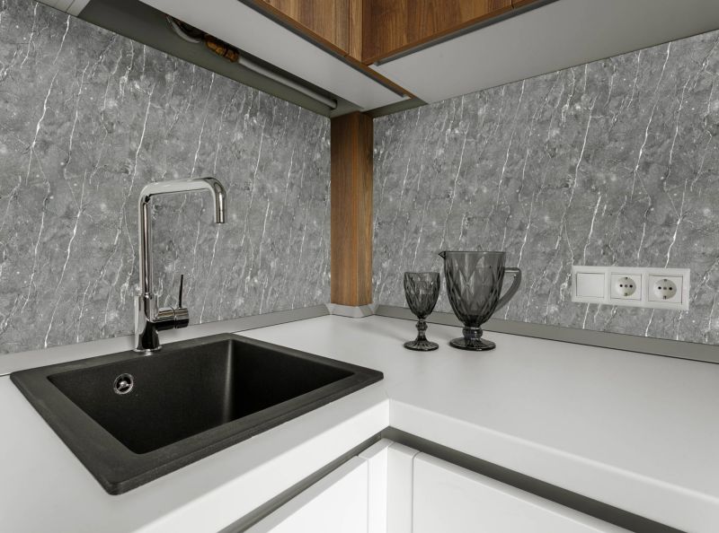 Płyta ścienna PCV 2440 x 610 mm marmur szary