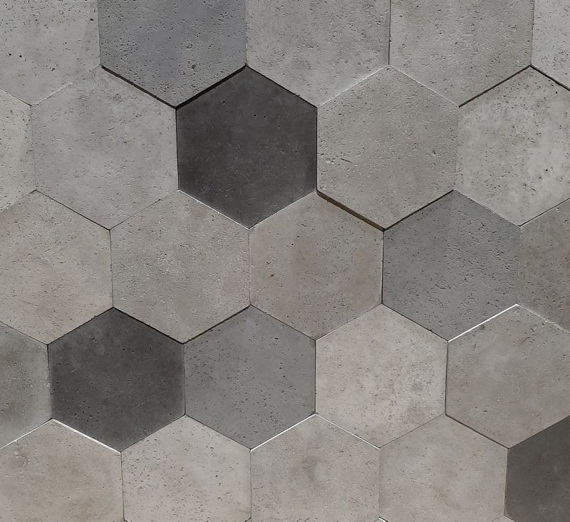 Płytka dekoracyjna betonowa Knap hexagon natural mix 0,392 m2