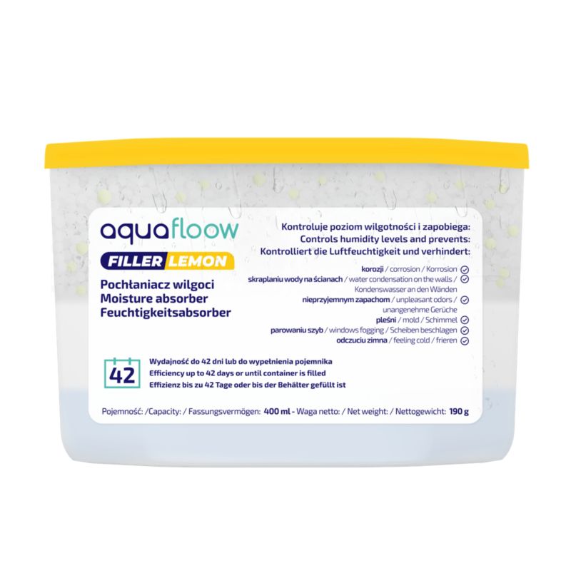 Pochłaniacz wilgoci, AquaFloow, osuszacz powietrza, 400ml, cytrynowy, 1szt