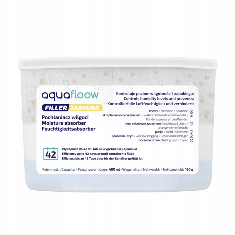 Pochłaniacz wilgoci, AquaFloow, osuszacz powietrza, 400ml, jaśminowy, 1szt