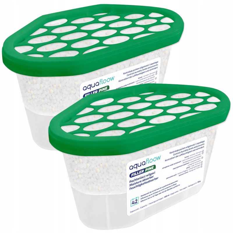Pochłaniacz wilgoci, AquaFloow, osuszacz powietrza, sosnowy, 400ml, 2szt