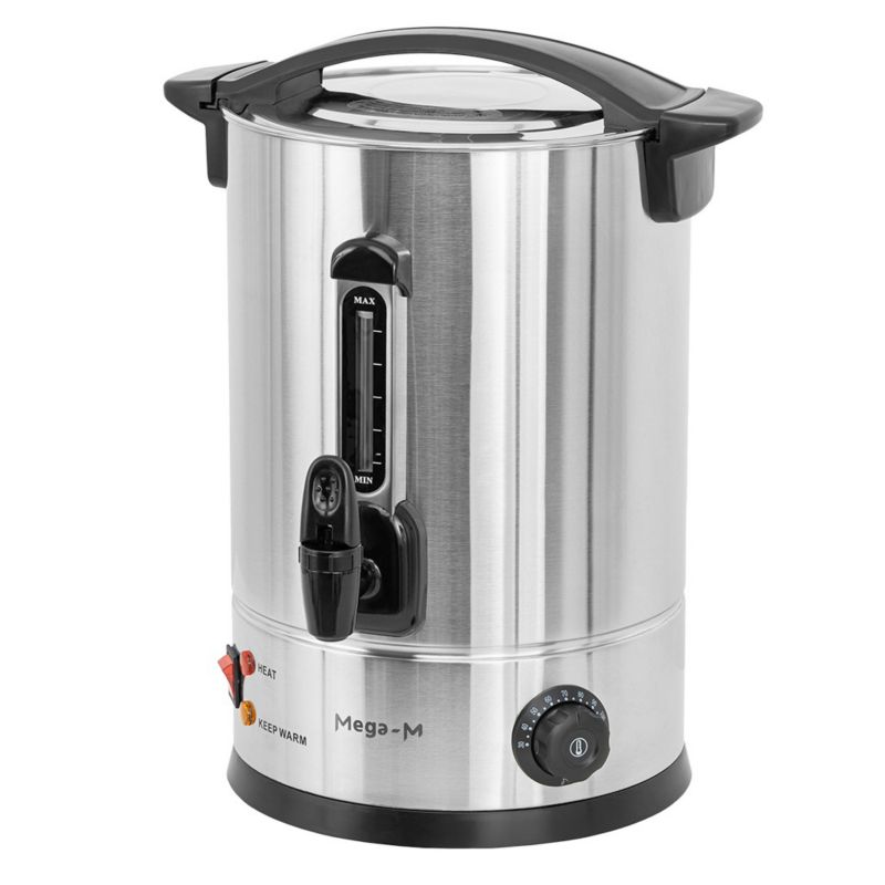 Podgrzewacz do wody warnik do kawy herbaty dwuściankowy Mega-M stal nierdzewna 10L 1800W 1szt.