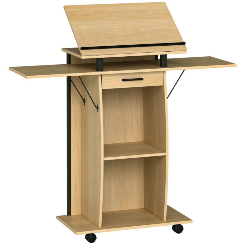 Podium stand Artdesign 109-136cm stolik konferencyjny do wystąpień, przemówień, nauki kolor dąb 1 szt.