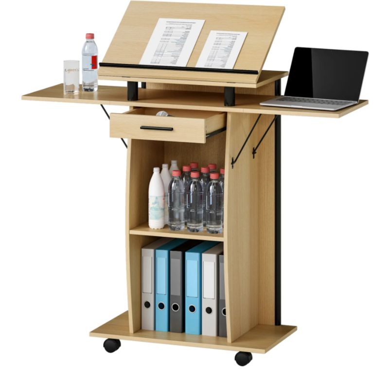 Podium stand Artdesign 109-136cm stolik konferencyjny do wystąpień, przemówień, nauki kolor dąb 1 szt.