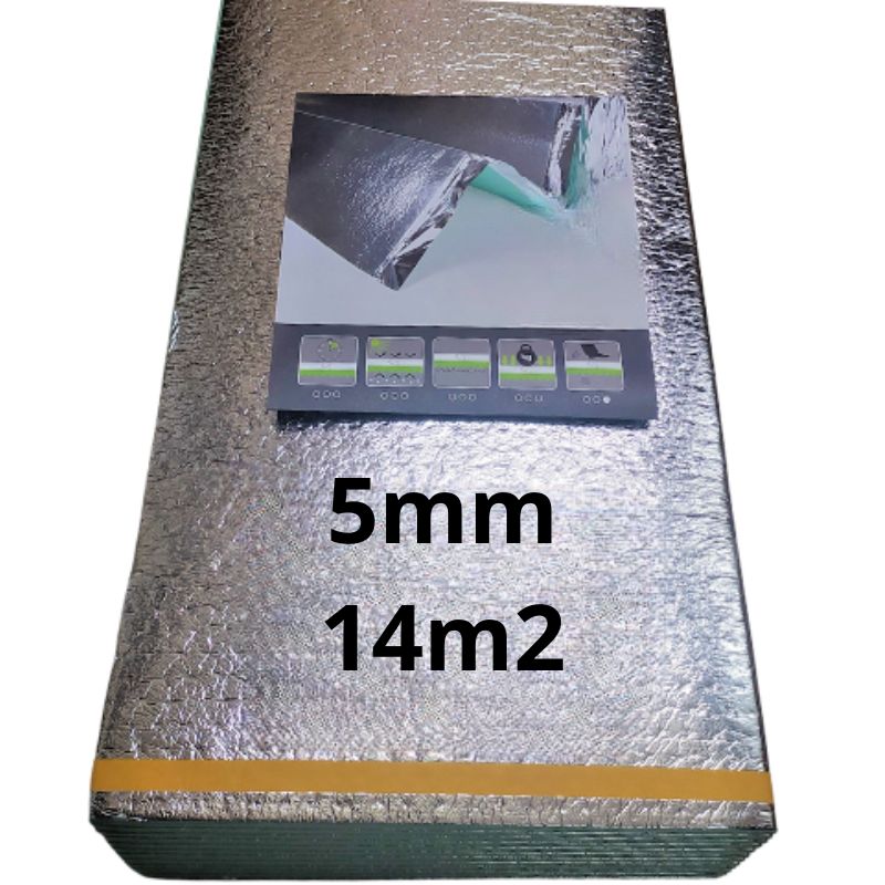 Podkład podłogowy Corksystem XPS Alu Quick 5 mm folia aluminiowa pod panele 7 m2 2 op. (14m2)