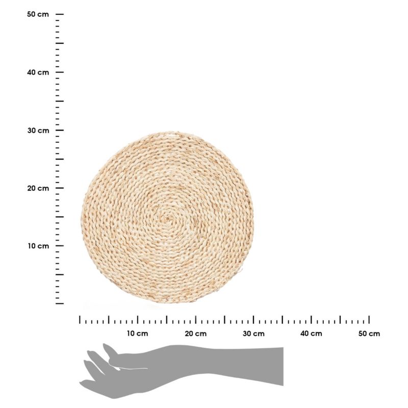 Podkładka na stół KINVARA okrągła beżowa włókno kukurydziane 30 cm 1 szt.