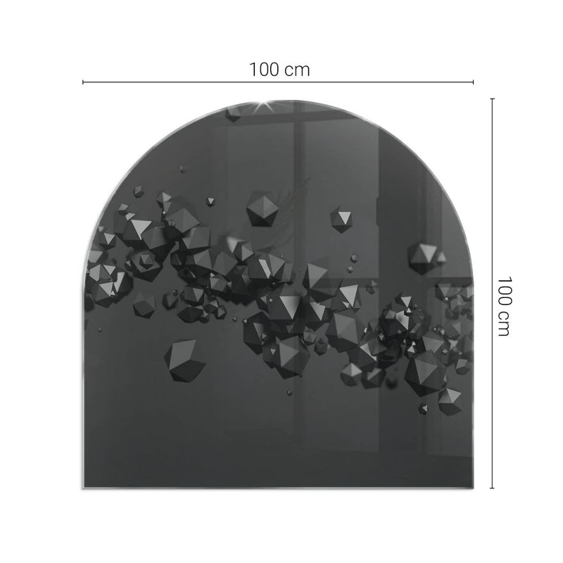 Podkładka szklana półowalna Tulup 100x100 cm Abstrakcyjna chmura brył 1 szt.