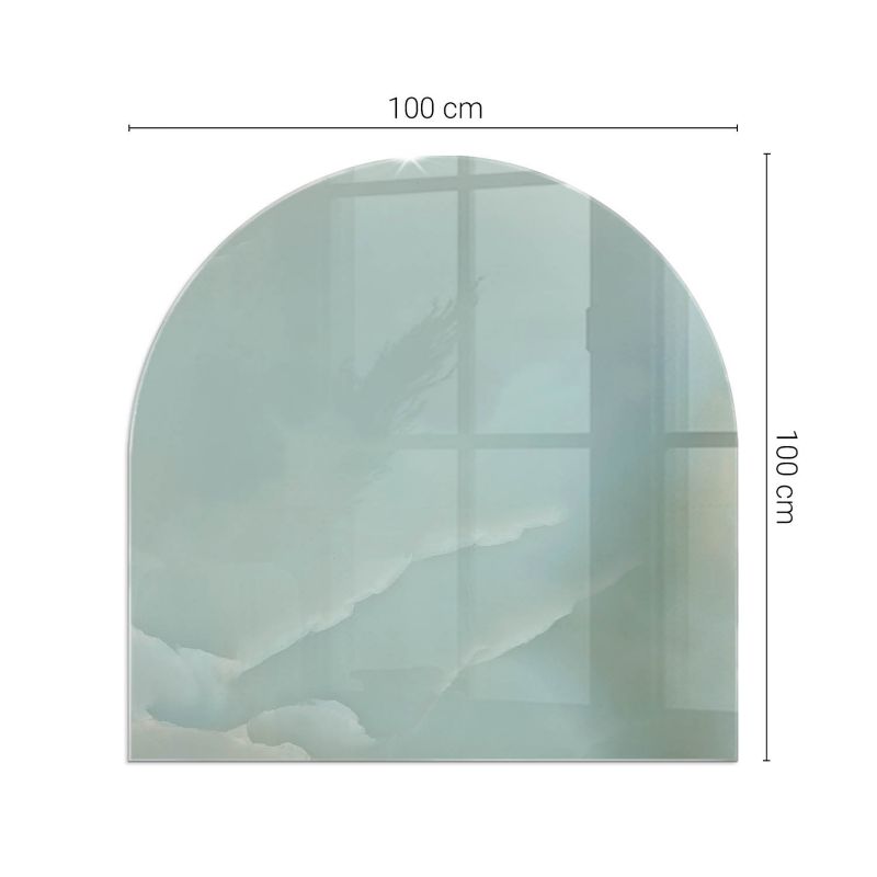 Podkładka szklana półowalna Tulup 100x100 cm Delikatny marmurowy wzór 1 szt.